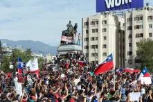 Şili'de protesto görüntüsü