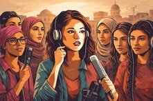 AI generated images shows Syrian women in the media industry 