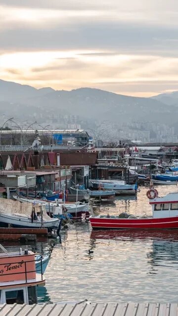 Faroz Port, a fishing town port in northern province of Turkey, Trabzon