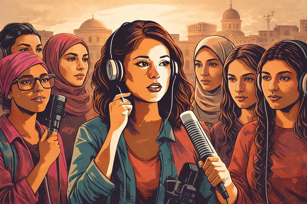 AI generated images shows Syrian women in the media industry 